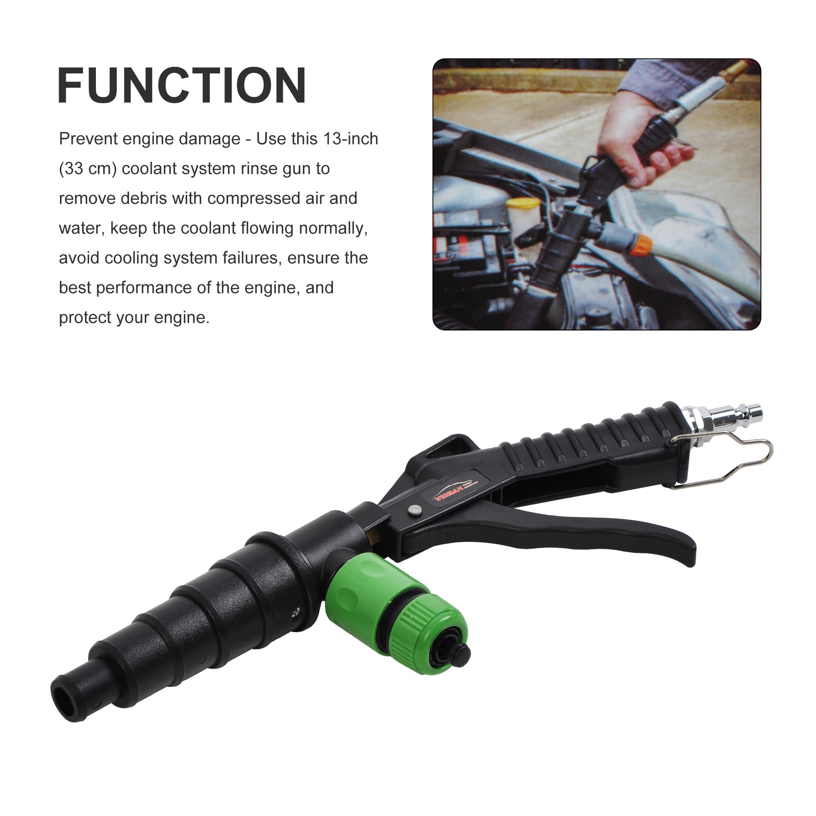 Coolant System Flush Gun Cooling System Coolant Hose Radiator Tool Water stopper
