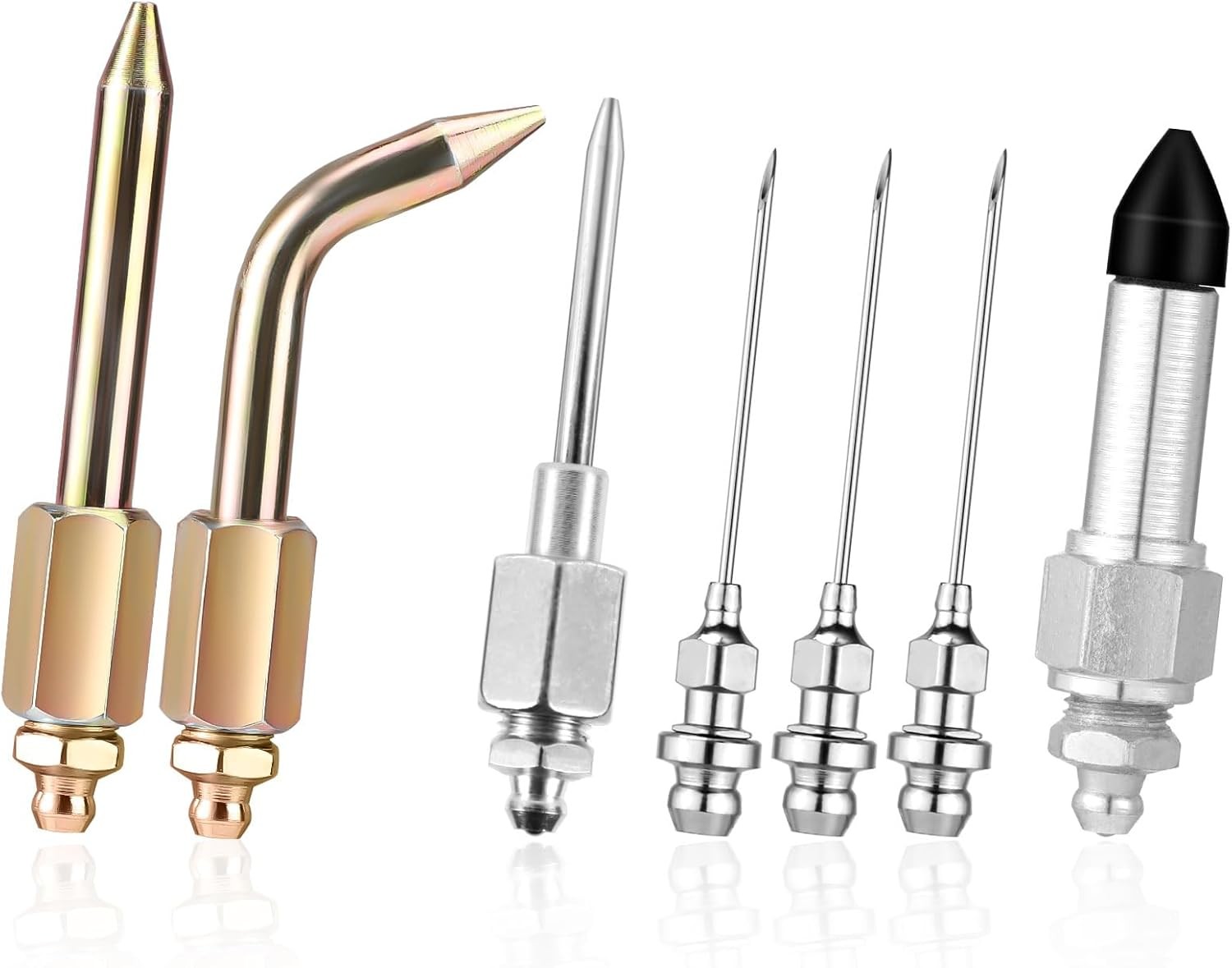 7pcs Grease Gun Accessory Kit, Including 3 Nozzle 1 Needle Dispenser…