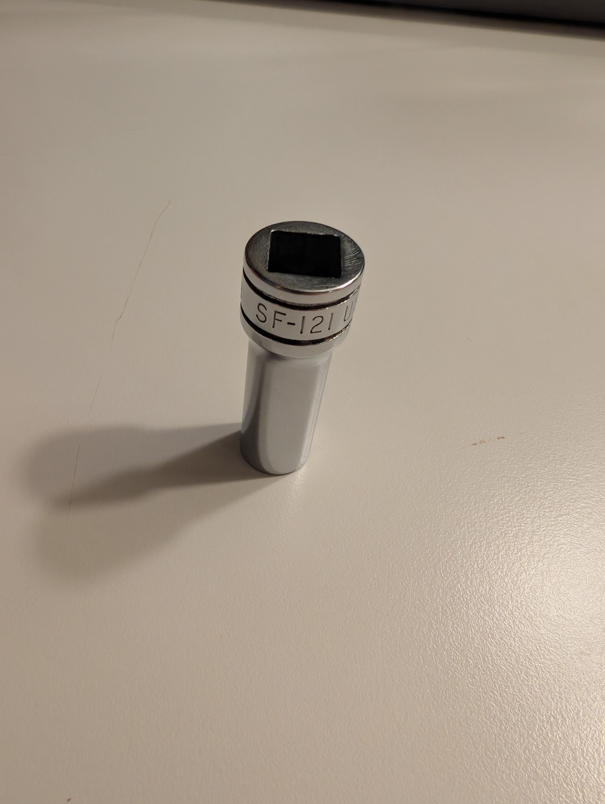 Vintage Snap On 3/8″ Drive 3/8″ 12PT SAE Deep Chrome Socket SF-121