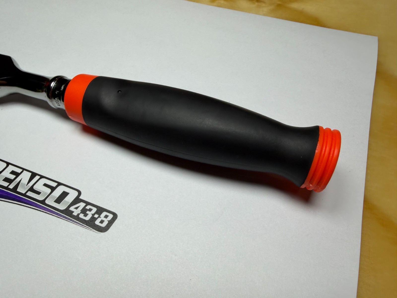 Snap-on Tools USA NEW ORANGE 3/8″ Drive 100 Tooth Soft Grip Flex Ratchet FHF100O