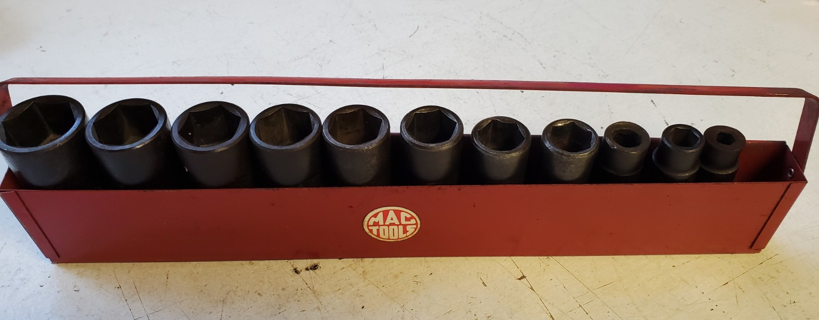 MAC TOOLS 1/2 SAE 6 Point DEEP Impact Socket Set Partial with Tray VT 10