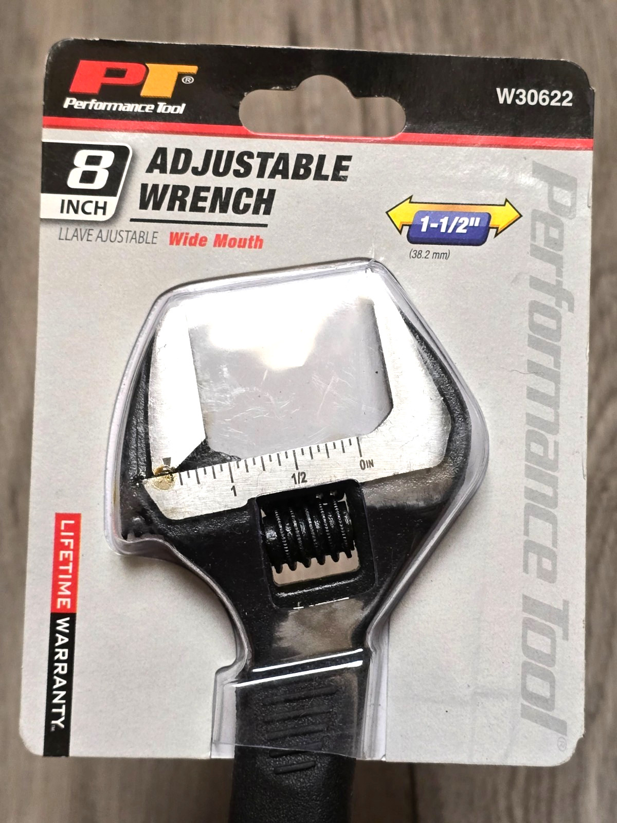 Performance Tool W30622, 8″ Wide Mouth Adjustable Wrench w/ Soft Grip Handle