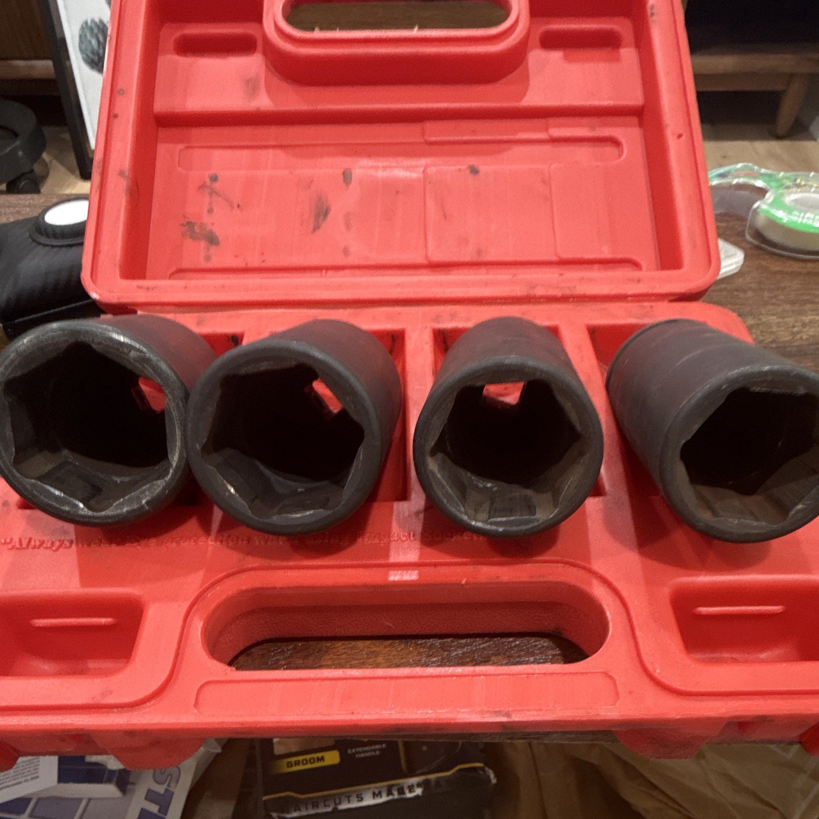 Sunex 2838 1/2″ Drive 4pc Metric Deep Spindle Nut Impact Socket Set