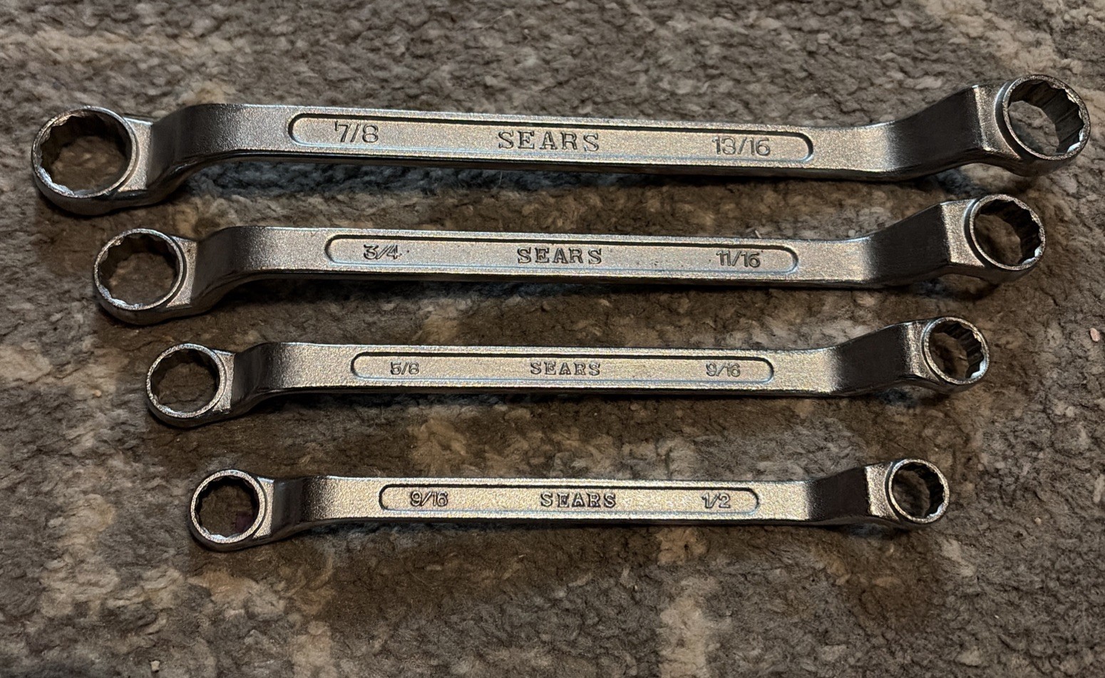 Vintage SEARS Double Box End Wrenches Drop Forged Steel Made in Japan 12 PT SAE