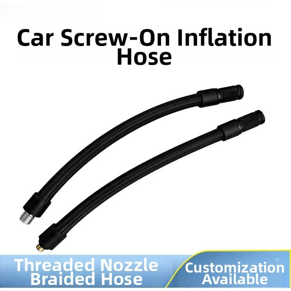 Portable Air Pump Hose with M6 M8 Thread Adapter for Car Tires and More