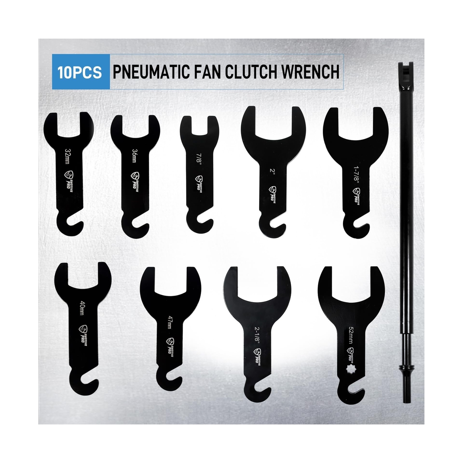 10Pcs Pneumatic Fan Clutch Wrench Set Removal Tool Kit, Auto Repair Spanner K…