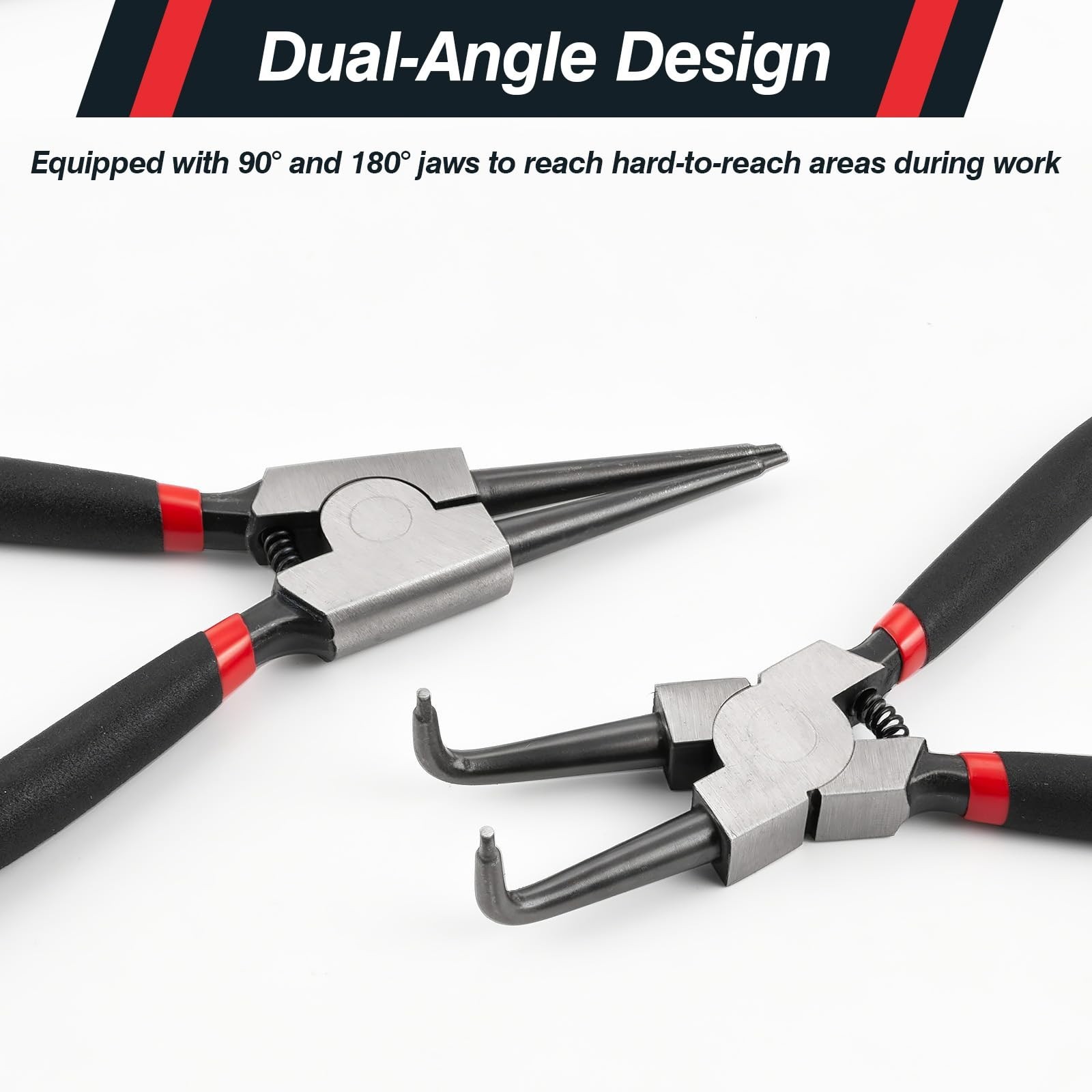 4Pcs Heavy Duty Snap Ring Pliers Set – 7″ Circlip & C Clip Tools for Auto Repair
