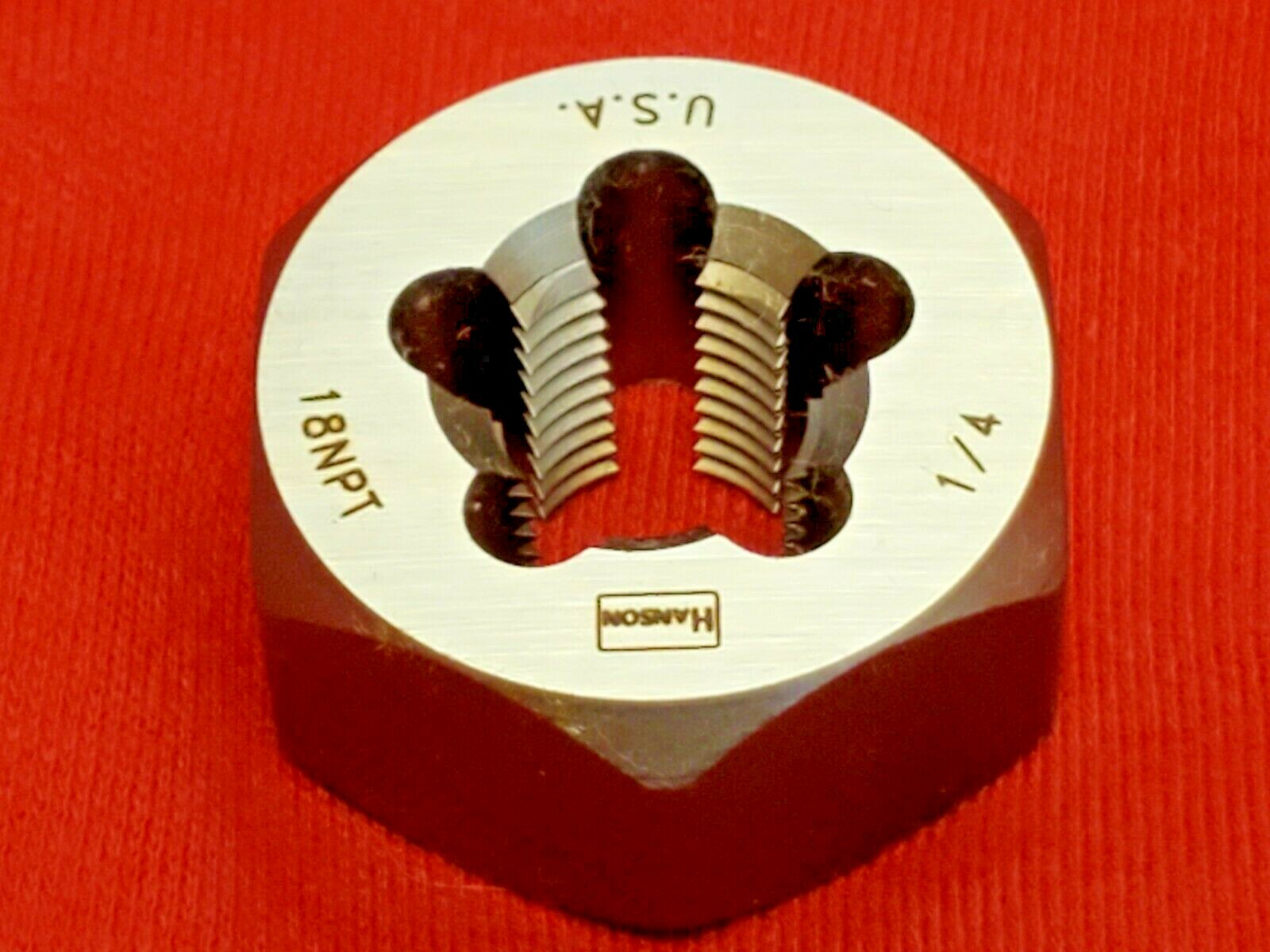 1/4 -18 NPT X 1.4″ Hex Pipe Die Nut Irwin Hanson 7403 ZR Carbon Steel Rethread