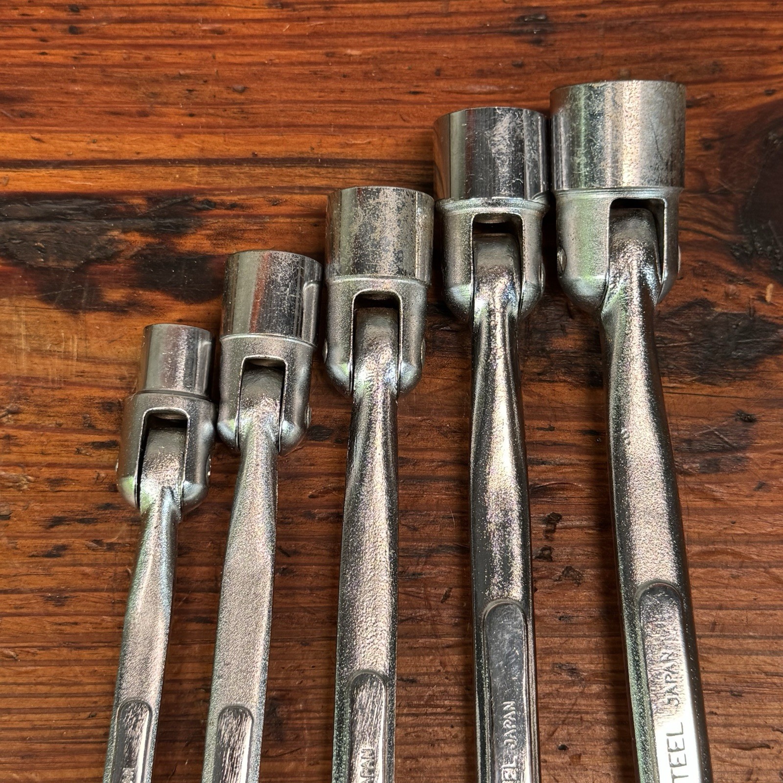 (5) Allenite FLEX WRENCH SOCKET SET SAE 12 PT Japan 3/8 1/2 9/16 5/8 3/4 Lot