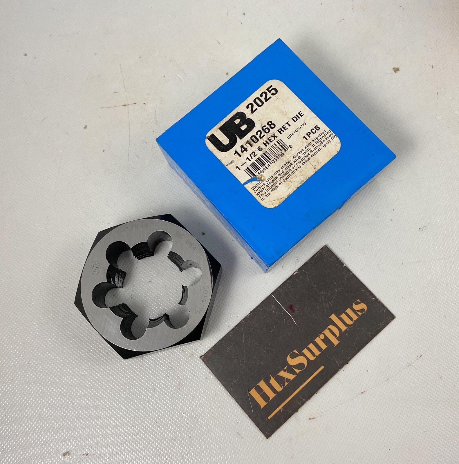 ☀️1-1/2-6 NC Hexagon Threading Die Hex Rethread, Union Butterfield, Made In USA