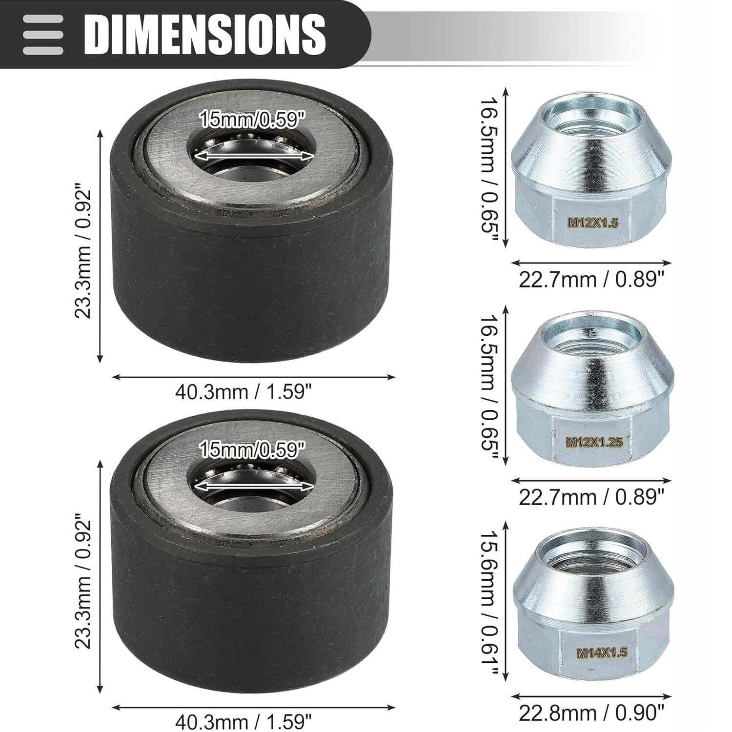 Universal Pack (2) Wheel Stud Installer Tool with 3/4″ Hex Wheel Lug Nuts