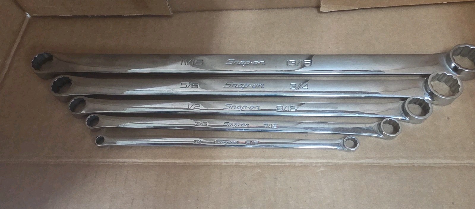 Snap-on Tools USA NEW 5pc SAE High Performance 0° Box End Wrench Set