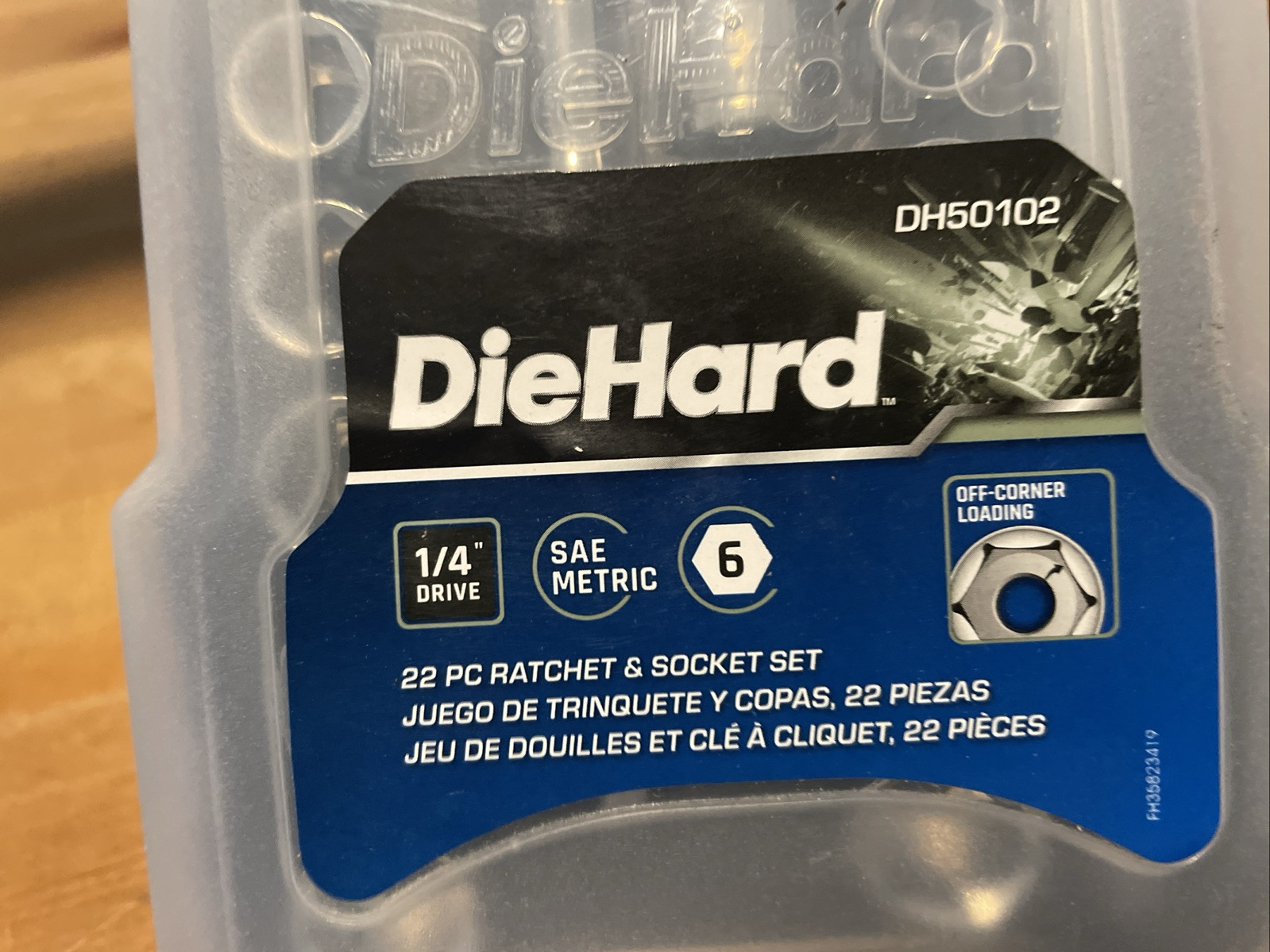 Diehard 22pc 1/4” Ratchet Socket Set Metric SAE DH50102 Brand New