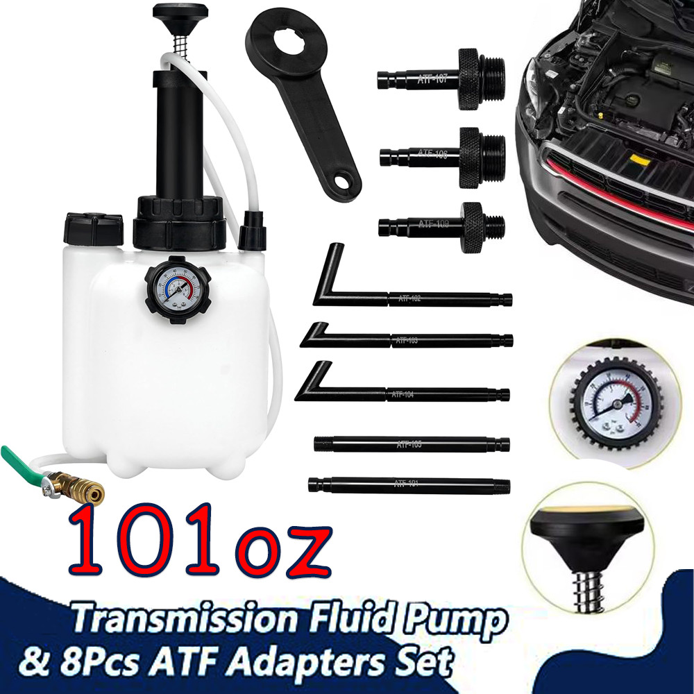 3L Transmission Fluid Pump Oil Manual Tool With 8pc ATF Adaptors Filler System