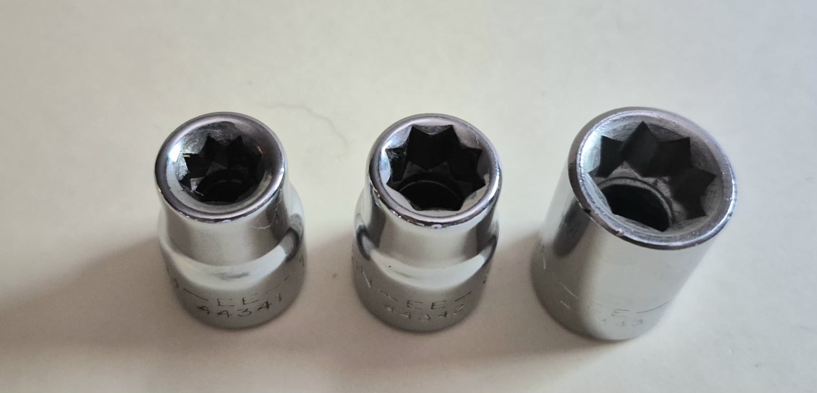 3 Piece Craftsman USA EE 8 Point Shallow Sockets 3/8″ Drive 1/4″ 5/16″ 3/8″