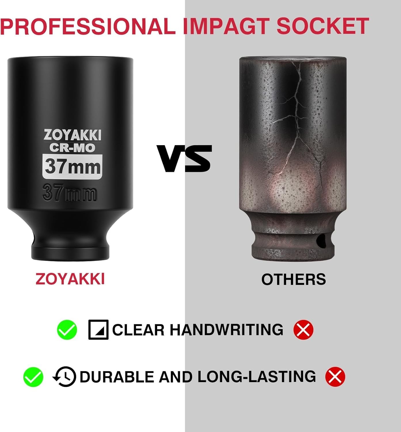 Innovative 1/2″ Drive 6PT Impact Socket – 37mm Deep, Built to Last and Perform