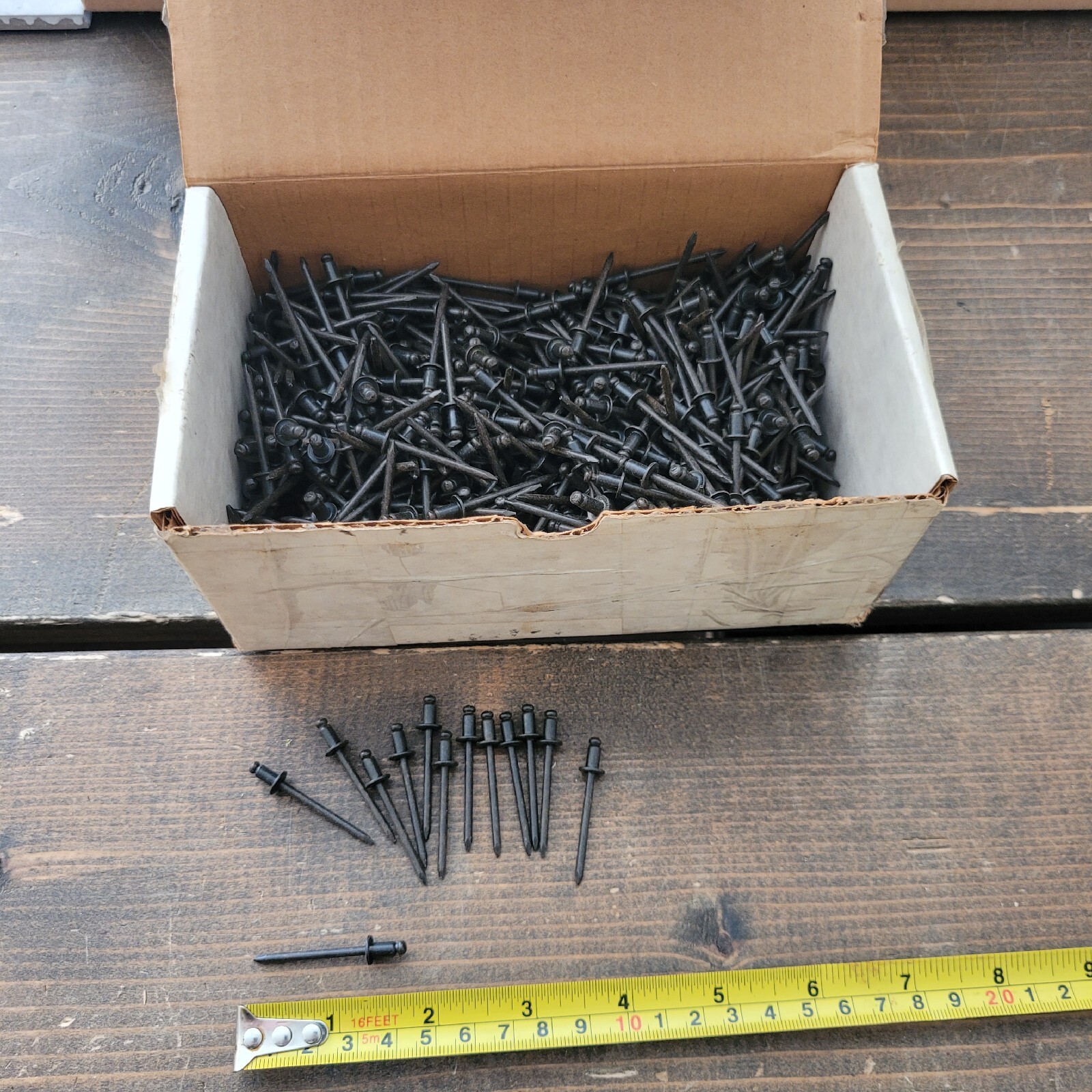 VINTAGE Pop Rivets Large Box Over 3 Pounds Black Steel Metal