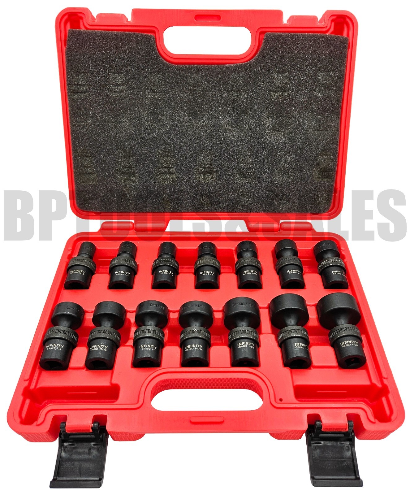 14pc SAE 1/2″ DR. Shallow Impact Flexible Wobble Joint Swivel Socket Set CR-MO