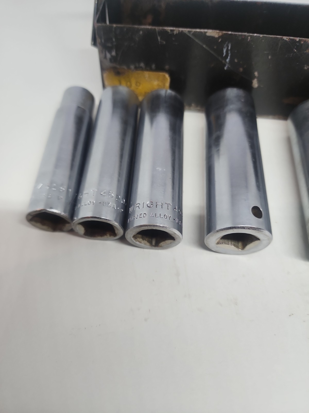 Vtg Wright Tool Deep Well Seoket Set 6pt 3/8″dr 15/16″ – 1-2″ No 9/16″ Socket