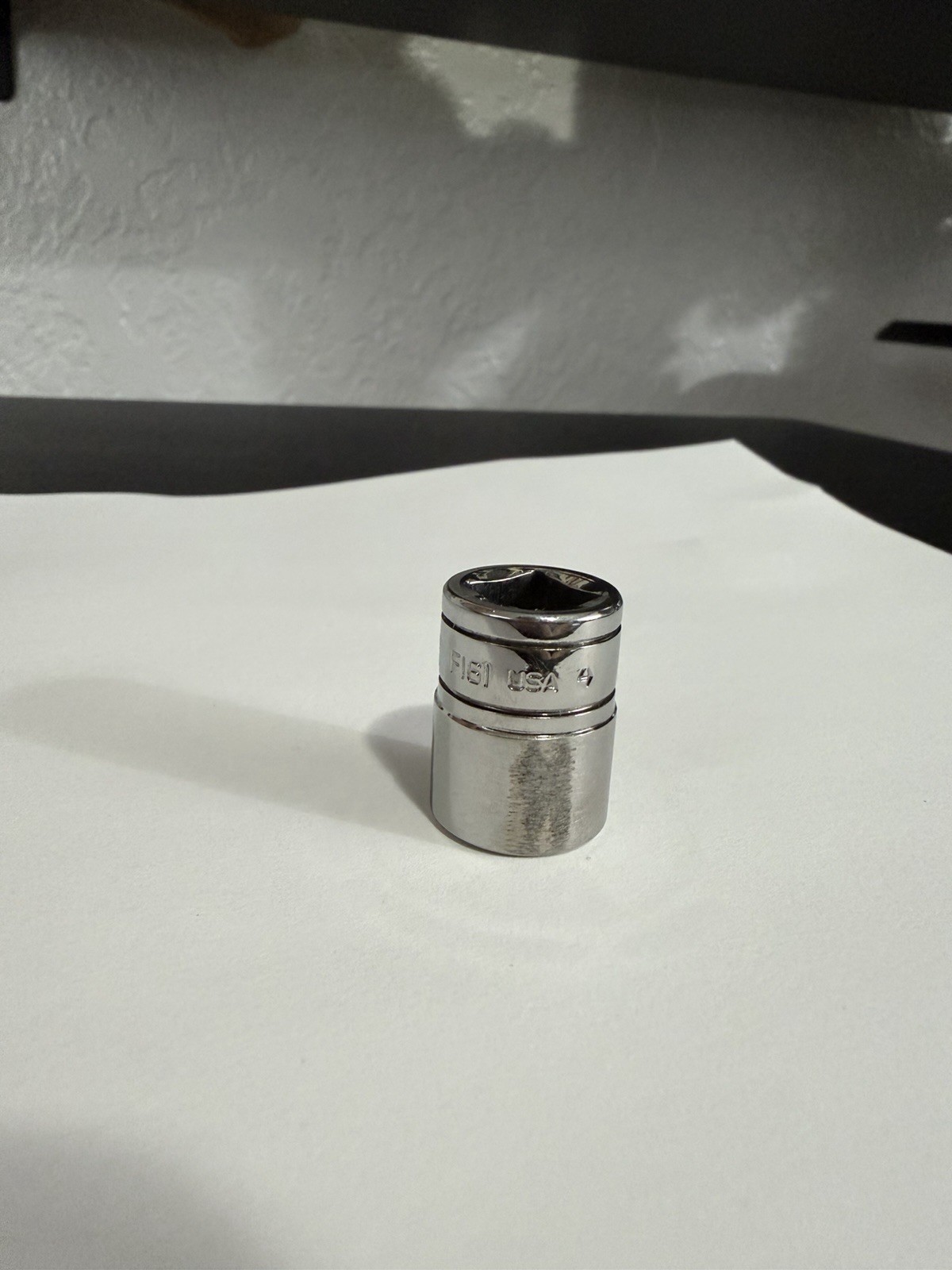 Snap-On Chrome Socket F161 1/2″ SAE 12pt 3/8″ Drive Shallow Mechanic Tool