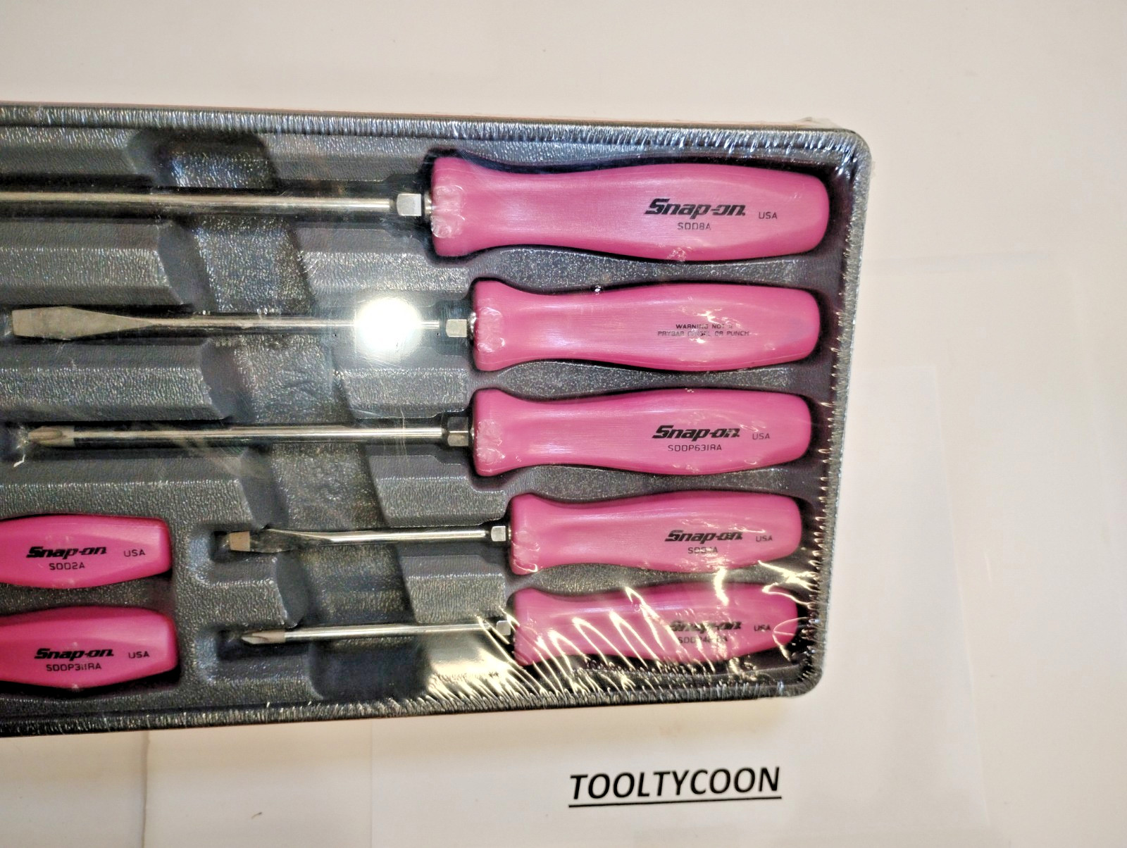 Snap-on Tools USA NEW NOS 7PC PEARL PINK Hard Handle Screwdriver Set SDDX70APP