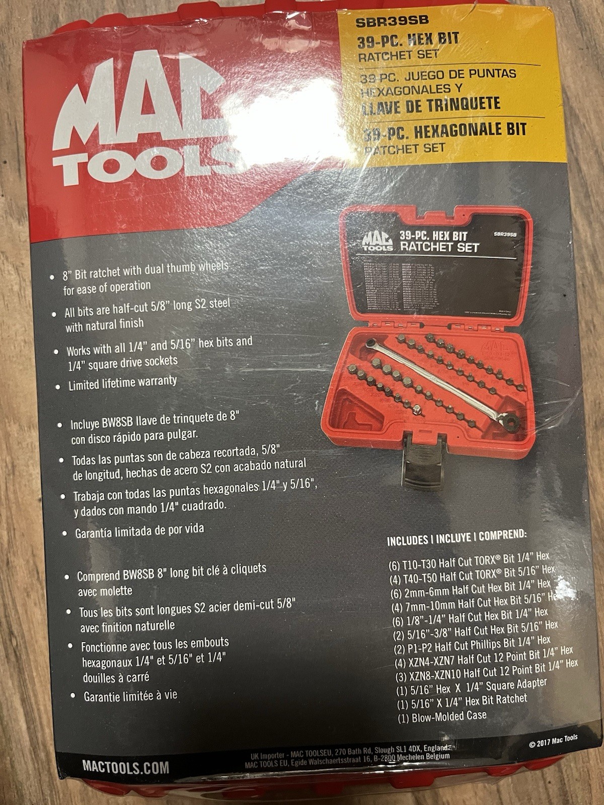 39-PC. RATCHET AND STUBBY BIT SET