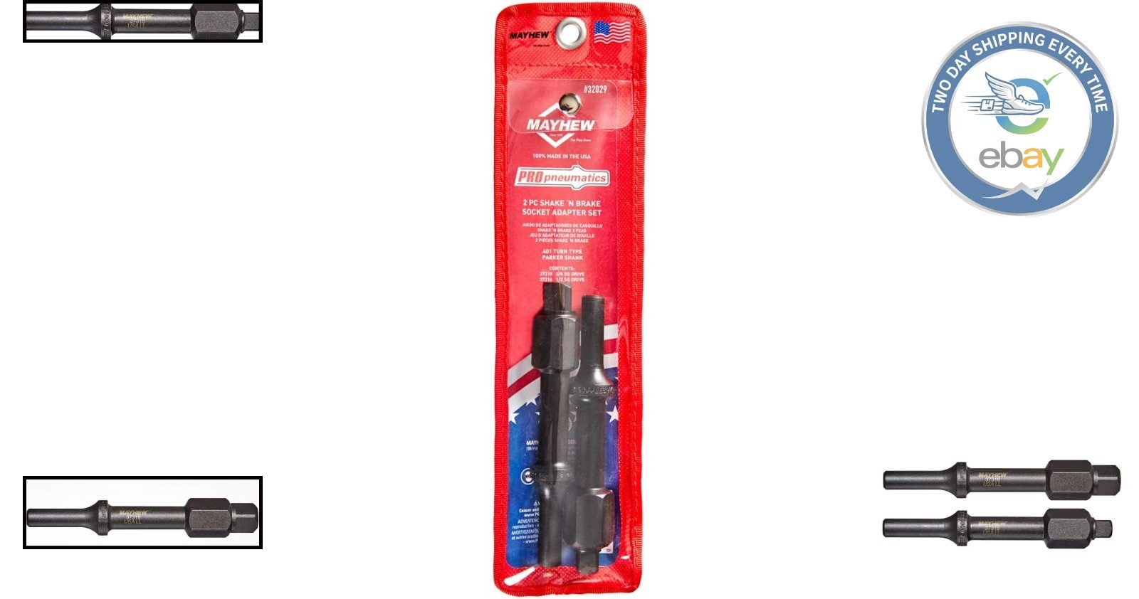 Precision Bolt Breaker Socket Set, 2-Piece with .401 Shanks – Durable Tool Steel