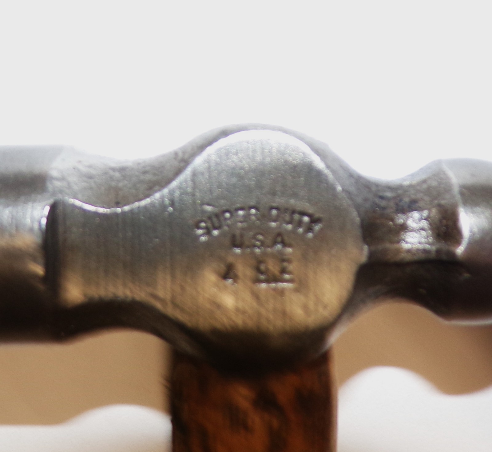 Vintage Super Duty USA 4oz Ball Peen Hammer & 10″ Hickory Handle