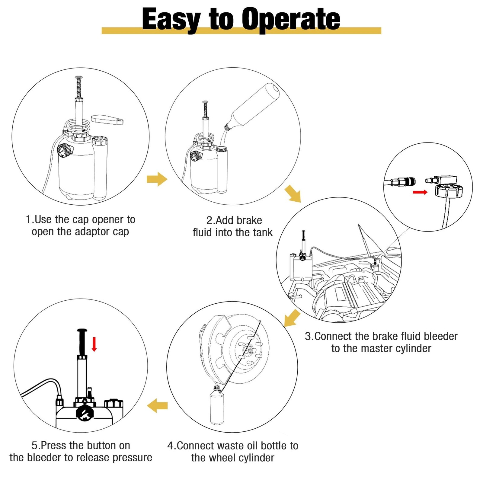 3L+1L Car Brake Bleeder Clutch Bleeding System Fluid Bleeder Tool Set Kit