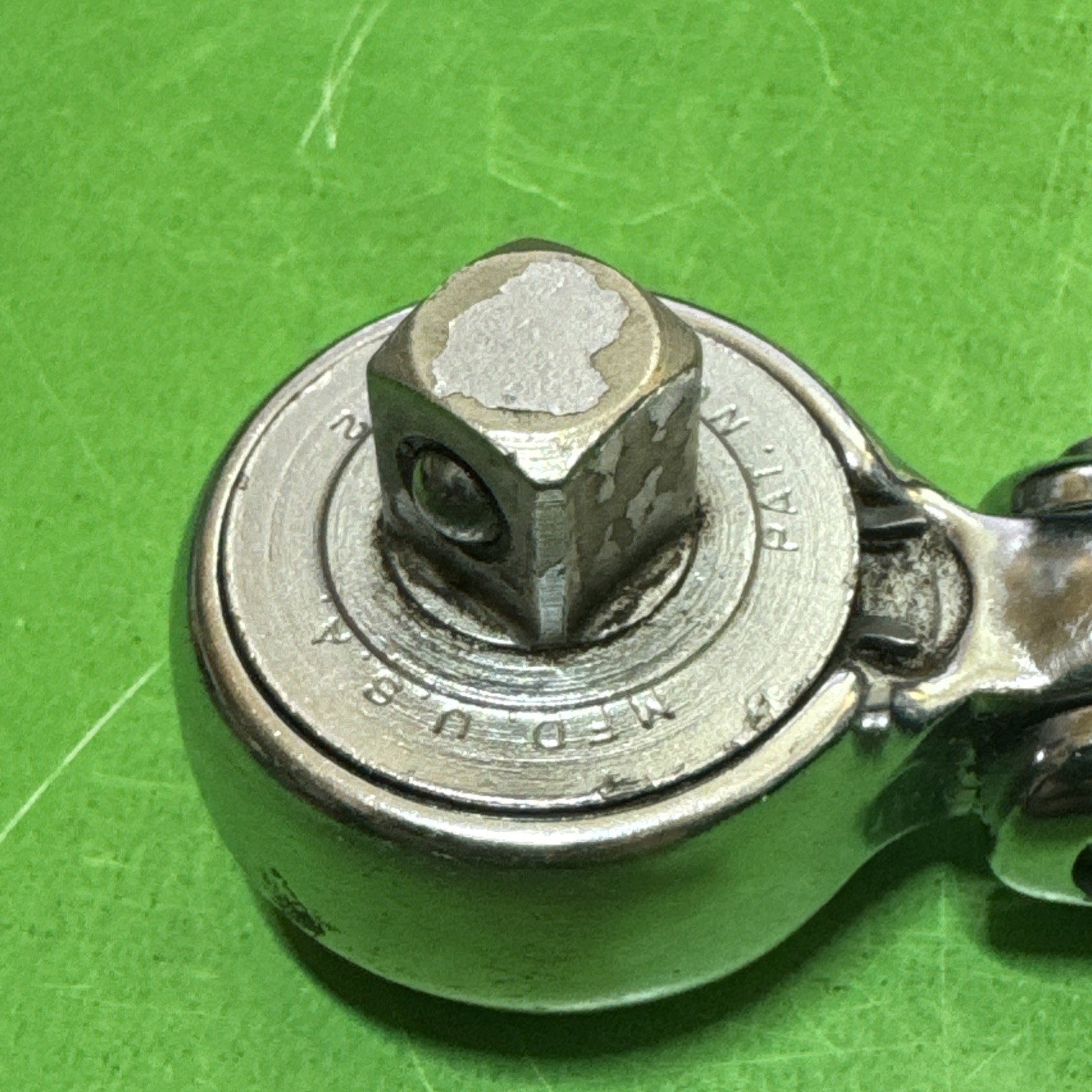 Rare Vintage Indestro Super USA 3/8″ Drive Flex Head Reversible Ratchet MPN 2736