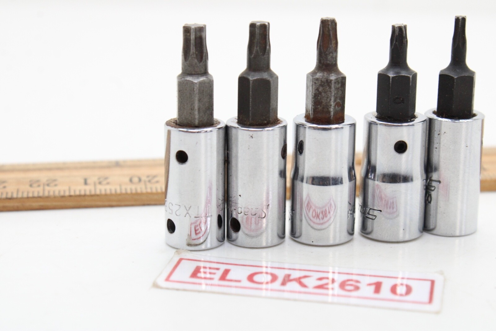 Snap-on TTX8E to TTX25E T8-T25 5 Piece 1/4″ Drive TORX Bit Socket Set USA