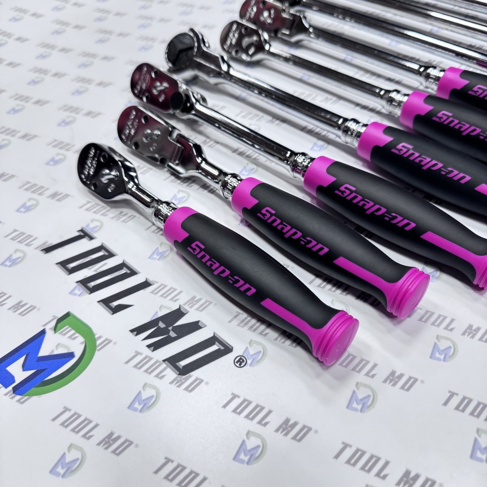Snap-on Tools USA NEW ELECTRIC PINK 9pc 3/8″ Drive 100 Tooth Cynergy Ratchet Set
