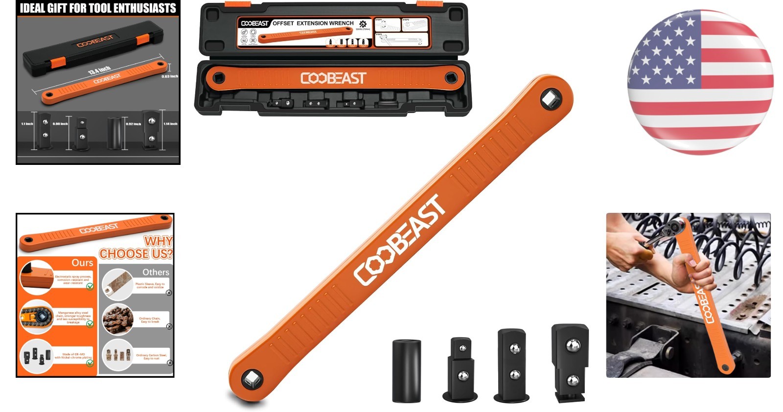 Efficient Wrench Extender Tool – 55.3 ft-lb Torque, Ideal for Automotive Repairs
