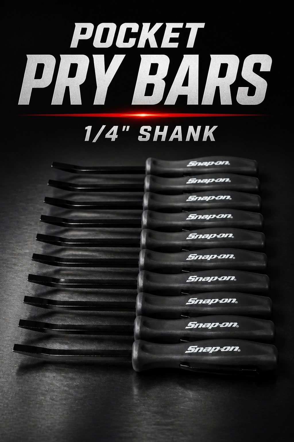 10X Dark Titanium Promo SE For Snap on tools 1/4″ Shank Angled PRY BARS + GIFT!!