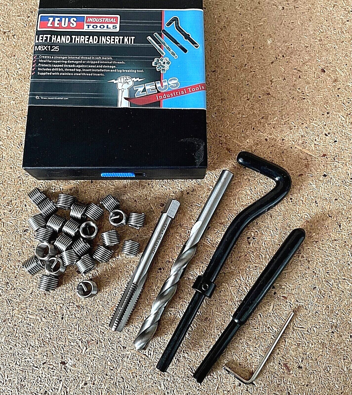 METRIC LEFT HAND THREAD REPAIR INSERT KIT M5 6 8 10 12 HELICOIL L/H SET TOOL LH