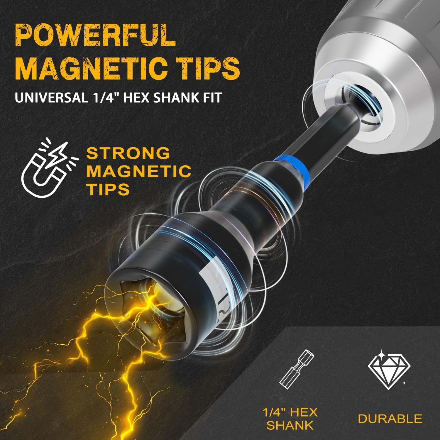 86pc Magnetic Impact Nut Driver Set – Metric & SAE Socket Adapter