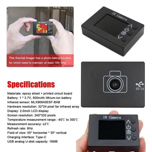 Infrared Camera Non-contact Meter Type-C 5V/1A Power Port Works ≥4 Hours