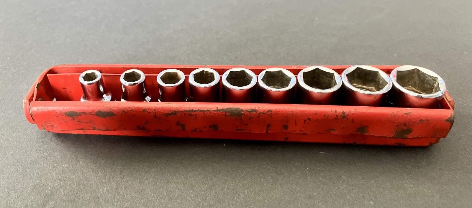 Matco Tools 10pc SAE 5/32-9/16” Shallow Socket Set, 1/4” Drive, 6 Point w/ Tray