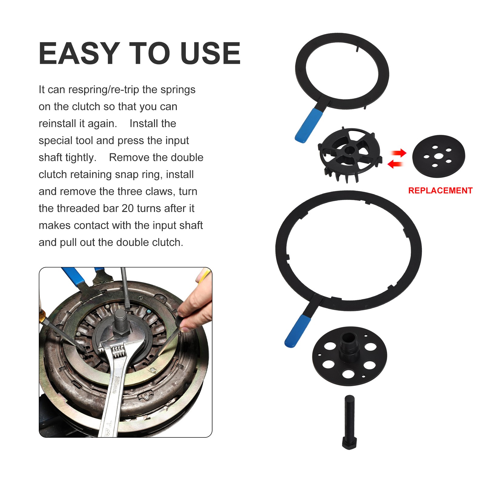 DSG Dual Clutch Transmission Remover Installer Tools Kit For Ford DPS6 Reinstall