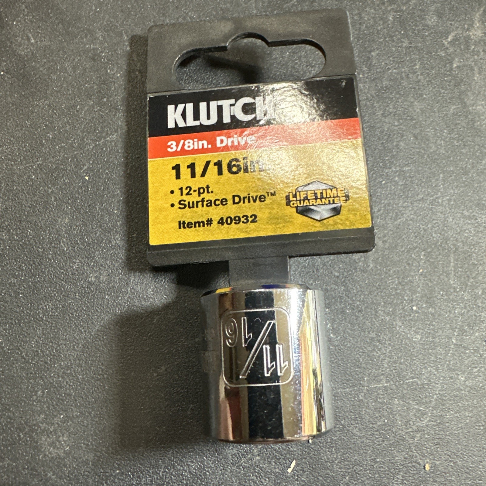 New Klutch 3/8 Drive 12 pt 11/16 In Sae Socket
