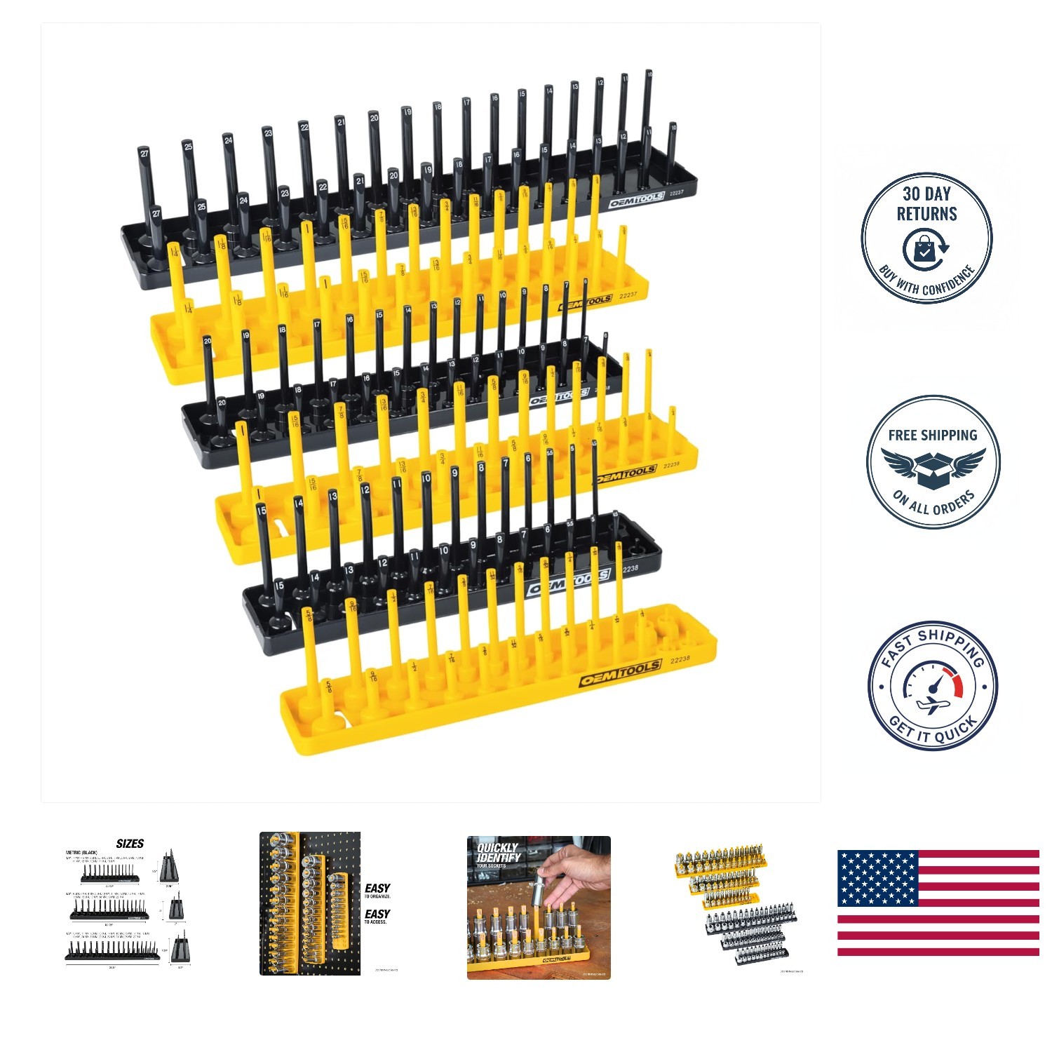 Organize Up to 80 Sockets with the 22238 6 Piece Tray Set – Smart Tool Storage