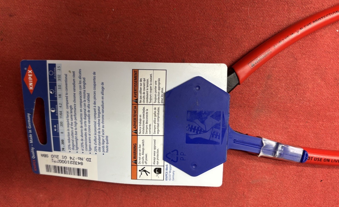 KNIPEX 8in diagonal cutters 74 01 200 NEW in original package