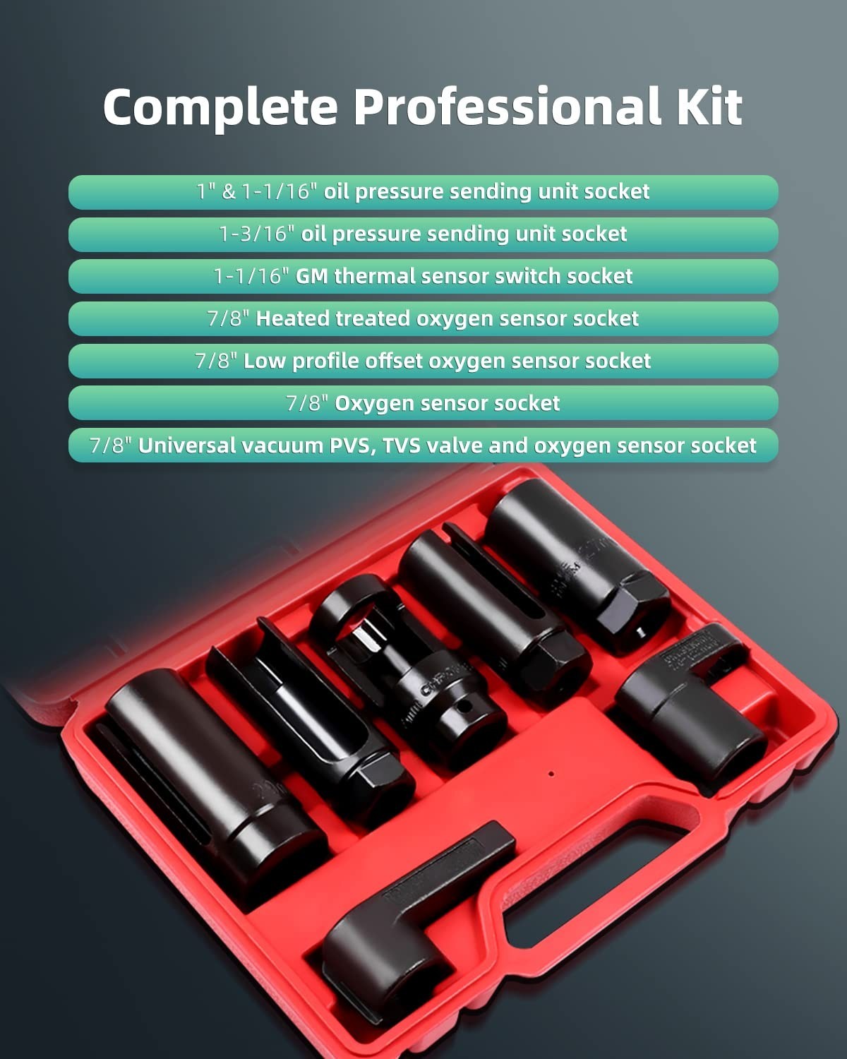 7pcs Oil Pressure Sending Unit Sensor Socket Tool Kit for Most Vehicles
