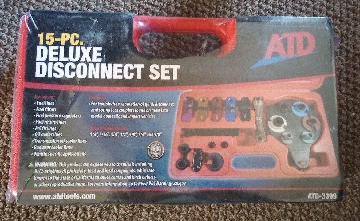 ATD Tools Deluxe Disconnect Set- ATD-3399- With Case- Brand New- 15 Piece Set