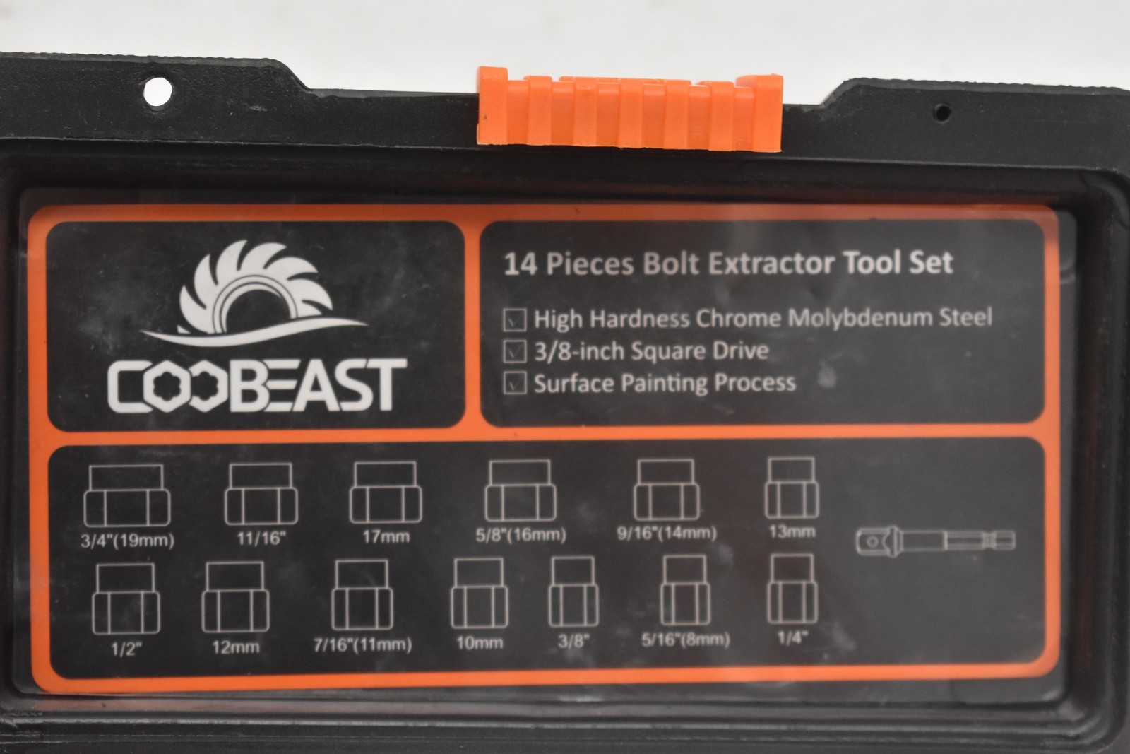 COOBEAST 14 Piece Bolt Extractor Tool Set 3/8in Drive Steel Black New Other