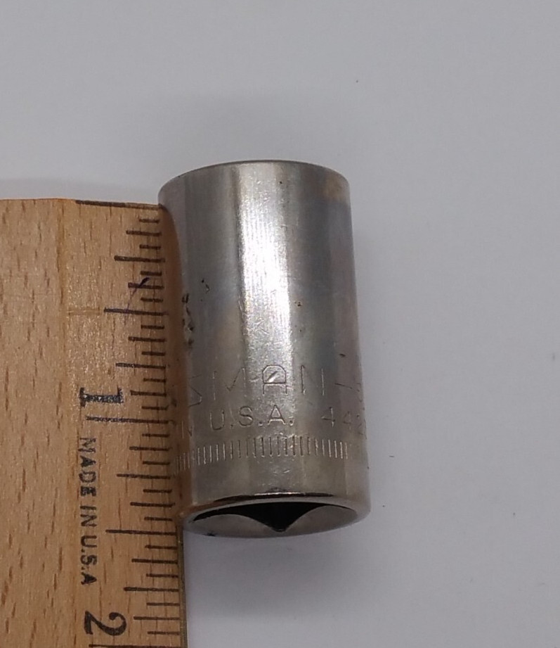 Craftsman Vintage 1/2″ Dr 15MM 12 Point Shallow Socket Inverted G 44236 USA