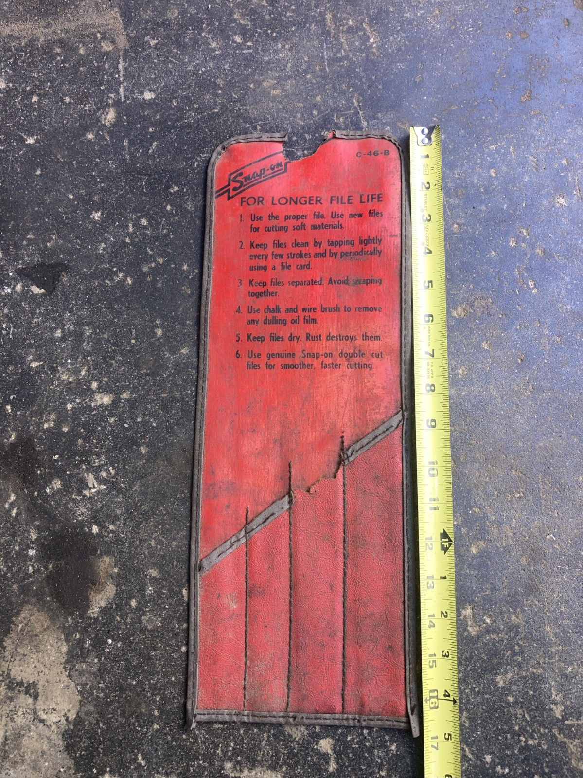 Snap-on C-46-B RED File Protector 4 Separation Case Vintage Man Cave Display B21