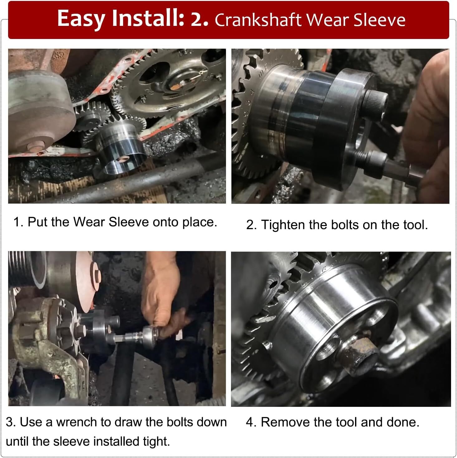 Front Cover Crankshaft Seal & Wear Sleeve Installer Tool For Cummins 5.9L 6.7L