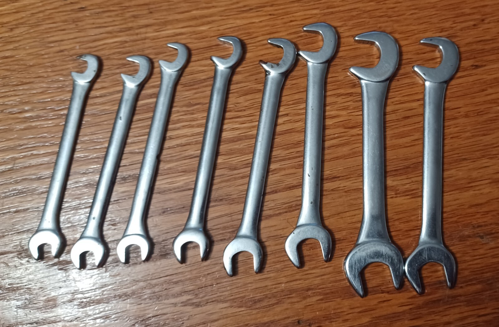 Vintage Craftsman -V- Open End Ignition Wrench Set 8 pieces Made USA SAE