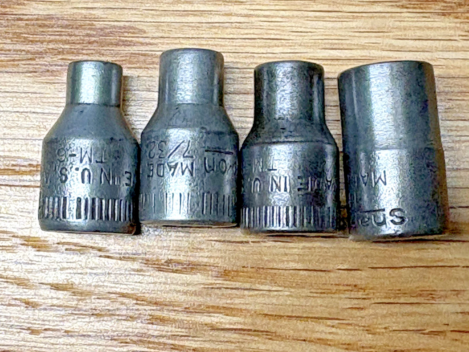 Vintage Snap-On Early Socket Wrench Set Case TM 6 7 8 11 E date 1944 RARE WWII